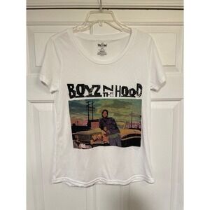 Womens L Philcos‎ Boyz N The Hood Licensed White Graphic Movie T-Shirt Ice Cube